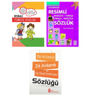Resimli Türkçe Sözlük-Resimli İngilizce Sözlük-Eş Anlamlı,Zıt Anlamlı Kelimeler Sözlüğü (Karışık)