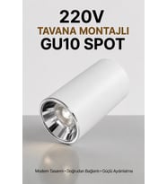 Beyaz Krom Metal GU10 Spot Armatür 4000K Gün Işığı - Ampul Dahil