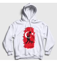 Presmono Unisex Beyaz 19 Mayıs 29 Ekim 10 Kasım Atatürk Kocatepe Kapüşonlu Sweatshirt 501217tt