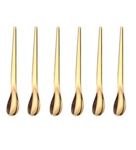 304 Çelik 6 Adet Gold Lüx Modern Görünümlü Çay Kaşığı cin581sr-6