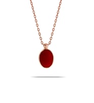 Mercan Taşlı Rose Gümüş Kolye 7305 (Kırmızı)
