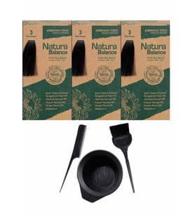 NATURA BALANCE SAÇ BOYASI 3 KOYU KAHVE 3 ADET+SAÇ BOYAMA SETİ