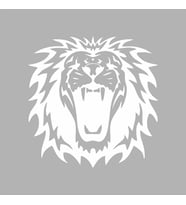 Kükreyen Aslan Sticker siyah 15x15 CM (Beyaz)