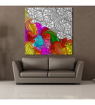 RENGARENK TEMALI KANVAS TABLO 200x200cm