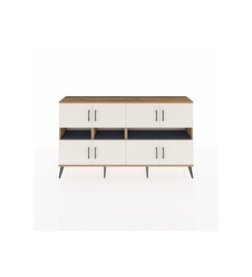Arges Konsol 8 Raflı 8 Kapaklı 176x30x99 Çam-Aytaşı/Antrasit