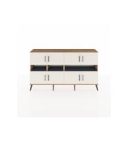 Arges Konsol 8 Raflı 8 Kapaklı 176x30x99 Çam-Aytaşı/Antrasit