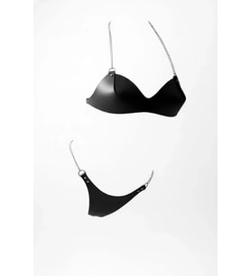 Mulvxbrf Brf02 Siyah Harness Takım Suni Deri Zincir Detaylı - Brf1169 (Mulvix)