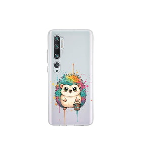 Xiaomi Mi Note 10 Pro ile Uyumlu Splash Kirpi Tasarımlı Şeffaf Silikon Kılıf