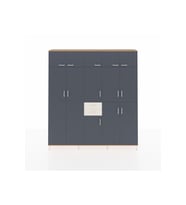 Arges Dolap 10 Raflı 2 Çekmeceli 3 Askılı 220x30x243 Çam-Antrasit/Aytaşı