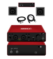 Midex GLX-800RD Üst Segment Usb Stüdyo Ses Kartı 2 Giriş 2 Çıkış 24bit/192kHz