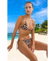 Desenli Üçgen Bikini Takımı Esnek Kumaş Yüksek Konfor Hızlı Kuruyan Ergonomik Kesim