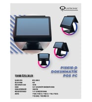 QUATRONIC 15.6 Dokunmatik (İki Ekranlı) P1561E-D CORE i5 4GB RAM- 128GB SSD- FDOS- POS PC