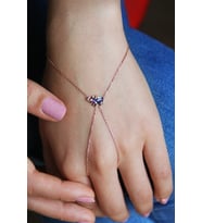 Renkli Taşlı Fil Figürlü 925 Ayar Gümüş Şahmeran - B058401