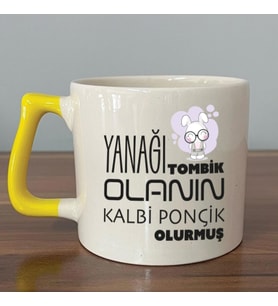 Yanağı Tombik Olanın Baskılı Sarı Kulplu D Kupa