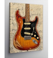 Kanvas Tablo Vintage Elektro Gitar