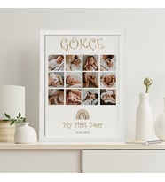 KİŞİYE ÖZEL TASARIM HEDİYE BEBEK KOLAJ BEYAZ  FOTOĞRAF ÇERÇEVESİ  21X30