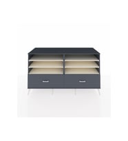 Kronos Konsol 6 Raflı 2 Çekmeceli  176x59x99 Antrasit-Aytaşı/Antrasit