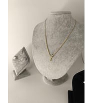 Zirkon Taşlı Zincir Gold Renk Kar Tanesi Paslanmaz Çelik Kolye