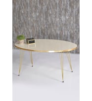 Orta Sehpa Elips Gold Krem Tel
