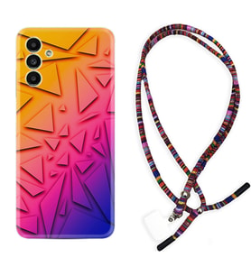 Samsung A23 A31 A32 A50 A51 A52 A53 A70 Kılıf Boyun Asklı Rasta Silikon Üçgenler 1635
