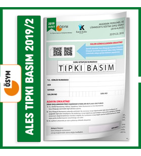 ALES 2019/2 Eylül ÖSYM Tıpkı Basım Çıkmış Soru Türkiye Geneli Dijital Çözümlü De