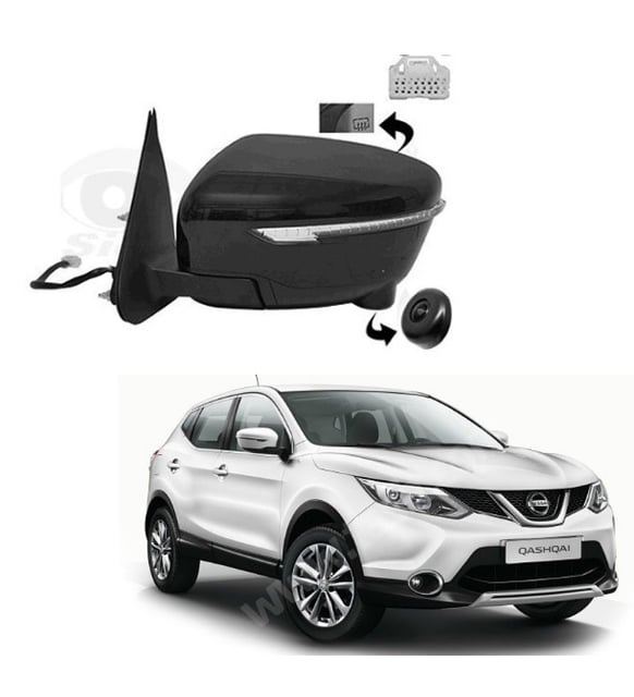 Coperture Cromate Per Specchietti Retrovisori | Per Nissan Qashqai 2014-2019 | 2 Pezzi