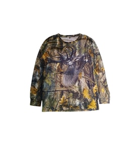 Geyik Desenli Orman Kamuflaj Sıfır Yaka Uzun Kollu Sweatshirt