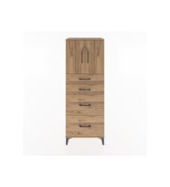 Hyperion Dolap 2 Raflı 4 Çekmeceli 2 Kapaklı 60x44x163 Çam-Çam