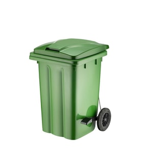 Omnipazar SY-6504 Pedallı Tekerlekli Kapaklı Çöp Konteyneri 80 lt Yeşil