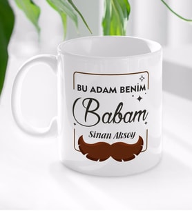 BK Gift Kişiye Özel Bu Adam Benim Babam Tasarımlı Beyaz Kupa Bardak - Model 1