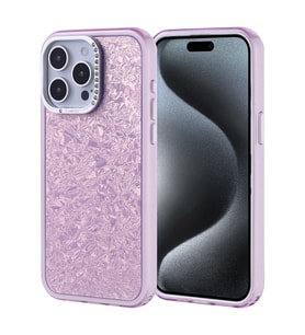 iPhone 15 Pro Max Kılıf Taşlı Tasarımlı Kapi Kılıf (Lila)