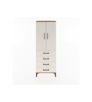 Arges Dolap 3 Raflı 4 Çekmeceli 2 Kapaklı 60x30x163 Çam-Aytaşı