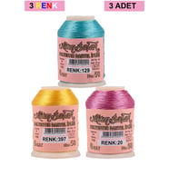 3 Adet Altınbaşak Oya ve Dantel İpi 20 gr - Royaleks - No: 397 - 020 - 129