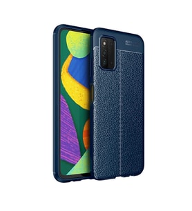 Galaxy A03S Kılıf Zore Niss Deri Desenli Silikon Kılıf (Lacivert)