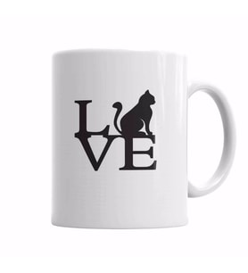Love Cat Kedi Kupa Bardak Porselen
