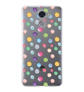 PrintiFy Huawei Y7 Prime ile Uyumlu 1mm Slim Fit Water Color 6 Baskılı Şeffaf  Kılıf