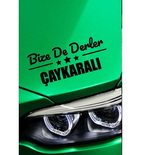 Trabzon Çaykara Siyah Araç Sticker  Trabzon Bize De Derler  Çaykaralı 40x15 cm Oto Sticker