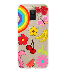 PrintiFy Samsung Galaxy A6 2018 ile Uyumlu 1mm Slim Fit Water Color 5 Baskılı Şeffaf  Kılıf