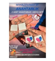 Sevgili Parmak Izi Seti Anahtarlık Çift Sevgili Anahtarlık Sevgililer Günü Hediyesi