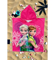 ÇOCUK LAR İÇİN PANÇO PELERİN PLAJ & DENİZ HAVLUSU (Pembe - Kahverengi)