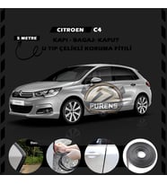 Citroen C4 Oto Araç Kapı Koruma Fitili 5metre Parlak Siyah Renk