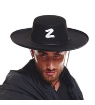 Z Logolu Yetişkin Boy Bağcıklı Zorro Şapkası