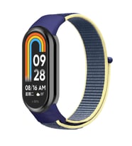 Microsonic Xiaomi Mi Band 9 Hasırlı Kordon Woven Sport Loop Lacivert Sarı
