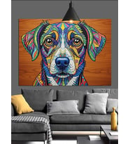 Köpek Yüzü Soyut Sanat Dekoratif Kanvas - Mdf Ahşap Tablo
