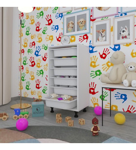 Kenzlife sepetli mutfak dolabı ruberu byz 086x45x30 banyo oyuncak çamaşır beyaz 6 lı sepet (Karışık)