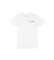 Pembe Panter Cep Logo Tasarımlı Beyaz Tişört