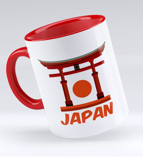 Bk Gift Japan Tasarımlı Kırmızı Kupa Bardak - Model 1