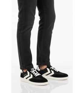 Hummel Beyaz Kaymaz Süet Detaylı Esnek Hafif Unisex Sneaker 227912 VM78 CPH RS (Siyah - Beyaz)