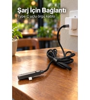 Lexroo Standlı Şarj Kablosu Çift Type C Bağlantılı