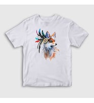 Presmono Unisex Çocuk Beyaz Indian Kızılderili Fox Tilki T-Shirt 367869tt